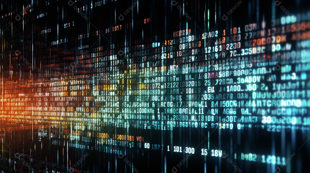 Fundo abstrato de números digitais conceito de código binário IA generativa