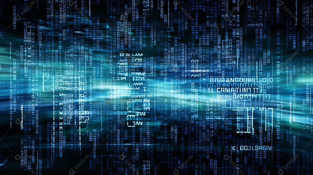 Fundo abstrato de números digitais conceito de código binário IA generativa