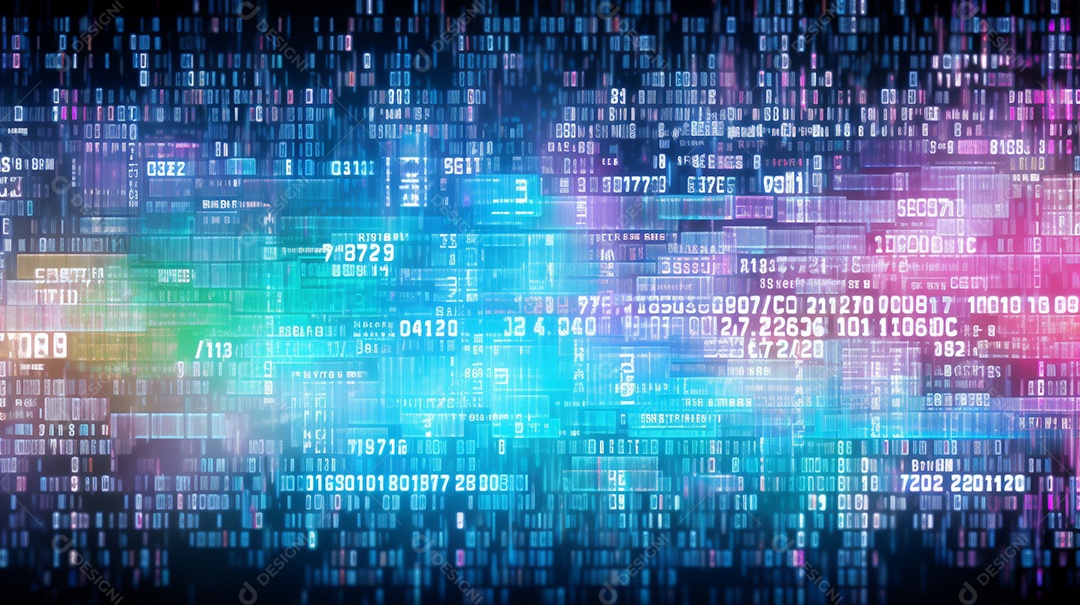 Fundo abstrato de números digitais conceito de código binário IA generativa