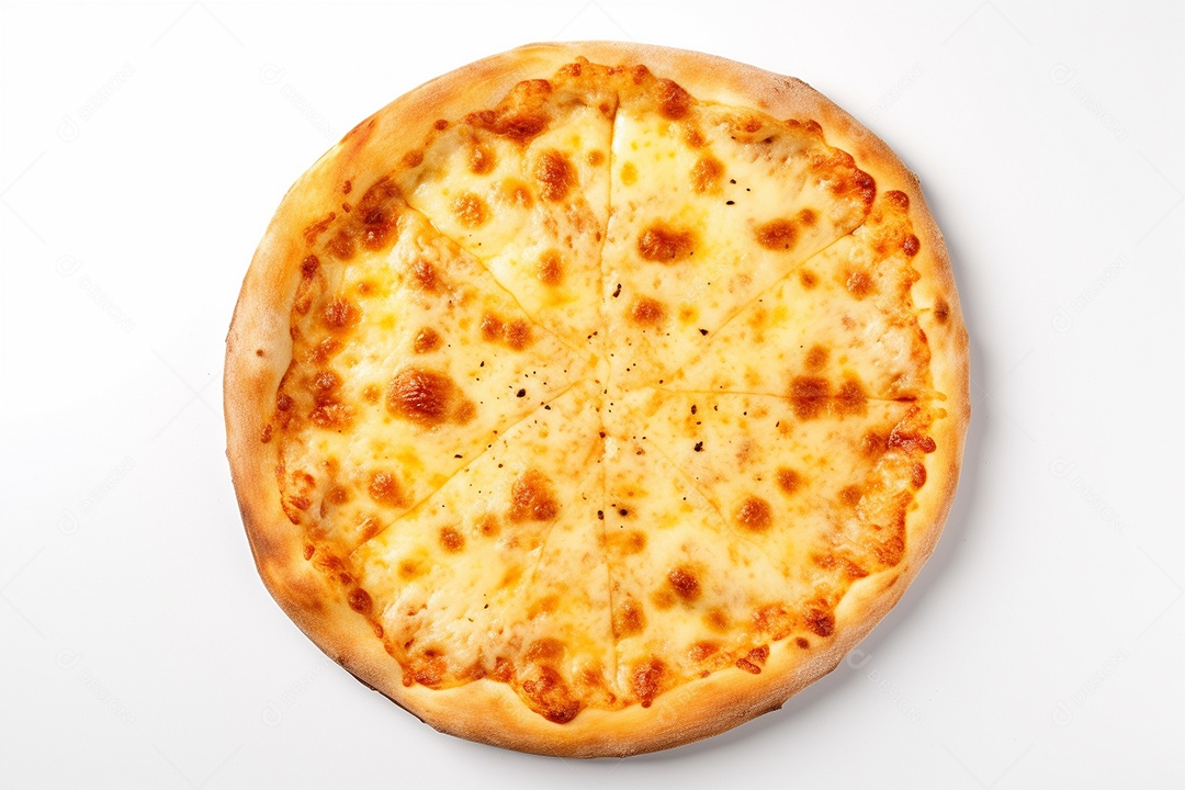 Foto de estúdio de uma pizza apetitosa em um fundo branco generative IA