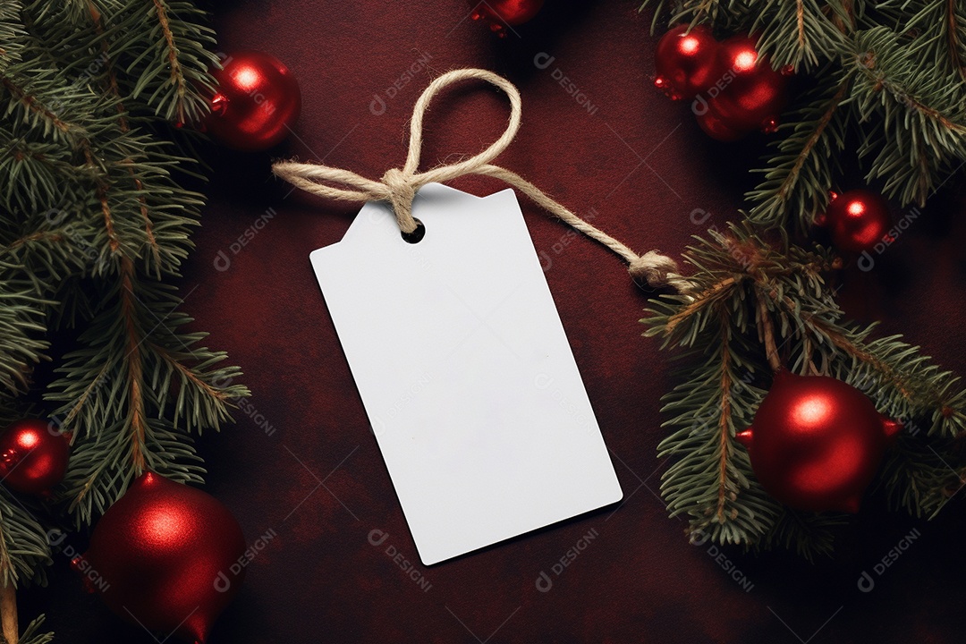 Uma etiqueta branca com laço dourado sobre fundo escuro IA generativa