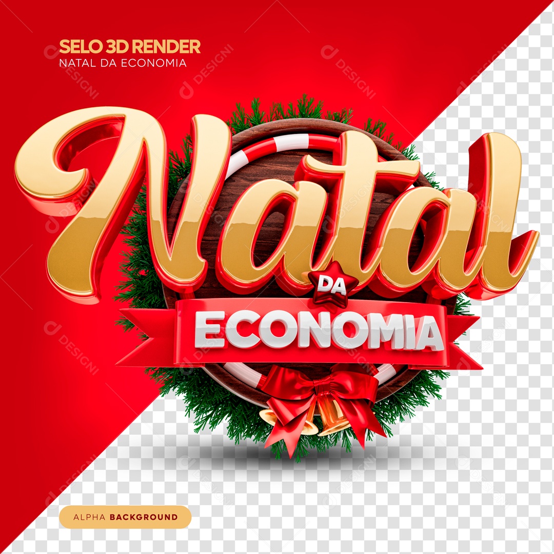 Selo 3D Natal Da Economia Para Composição PSD