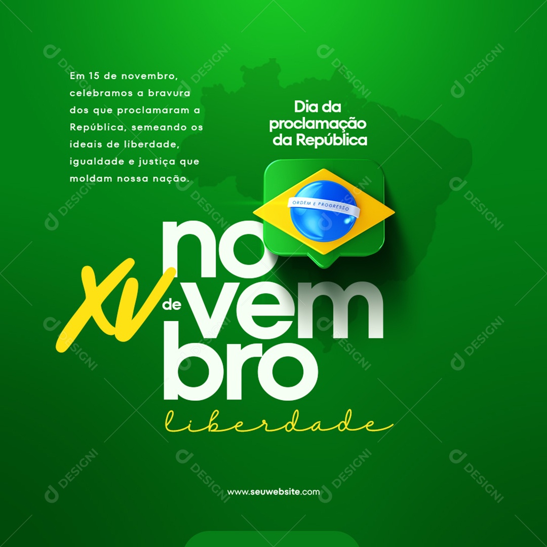 Social Media Feed XV De Novembro Dia Da Proclamação Da República PSD Editável