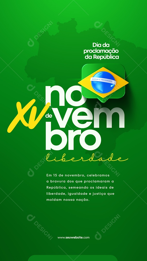 Social Media Story Dia Da Proclamação Da República XV De Novembro PSD Editável