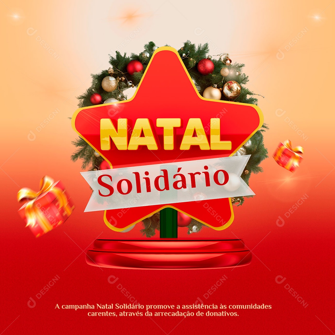 Natal Solidário Promove a Assistência as Comunidades Carentes Social Media PSD Editável