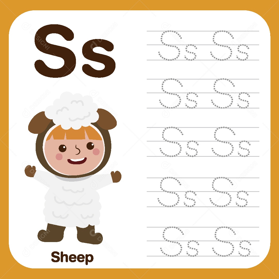 Alfabeto Divertido Letra S Ilustração Vetor EPS