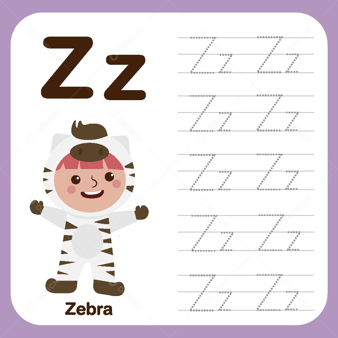 Alfabeto Divertido Letra Z Ilustração Vetor EPS