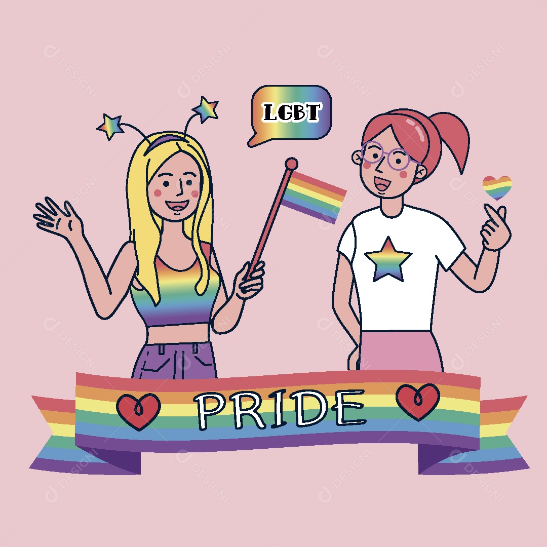 Feliz Mês do Orgulho LGBT Ilustração Vetor EPS