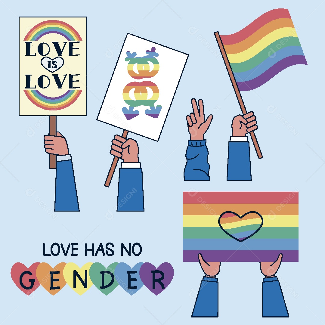 Feliz Mês do Orgulho LGBT Ilustração Vetor EPS