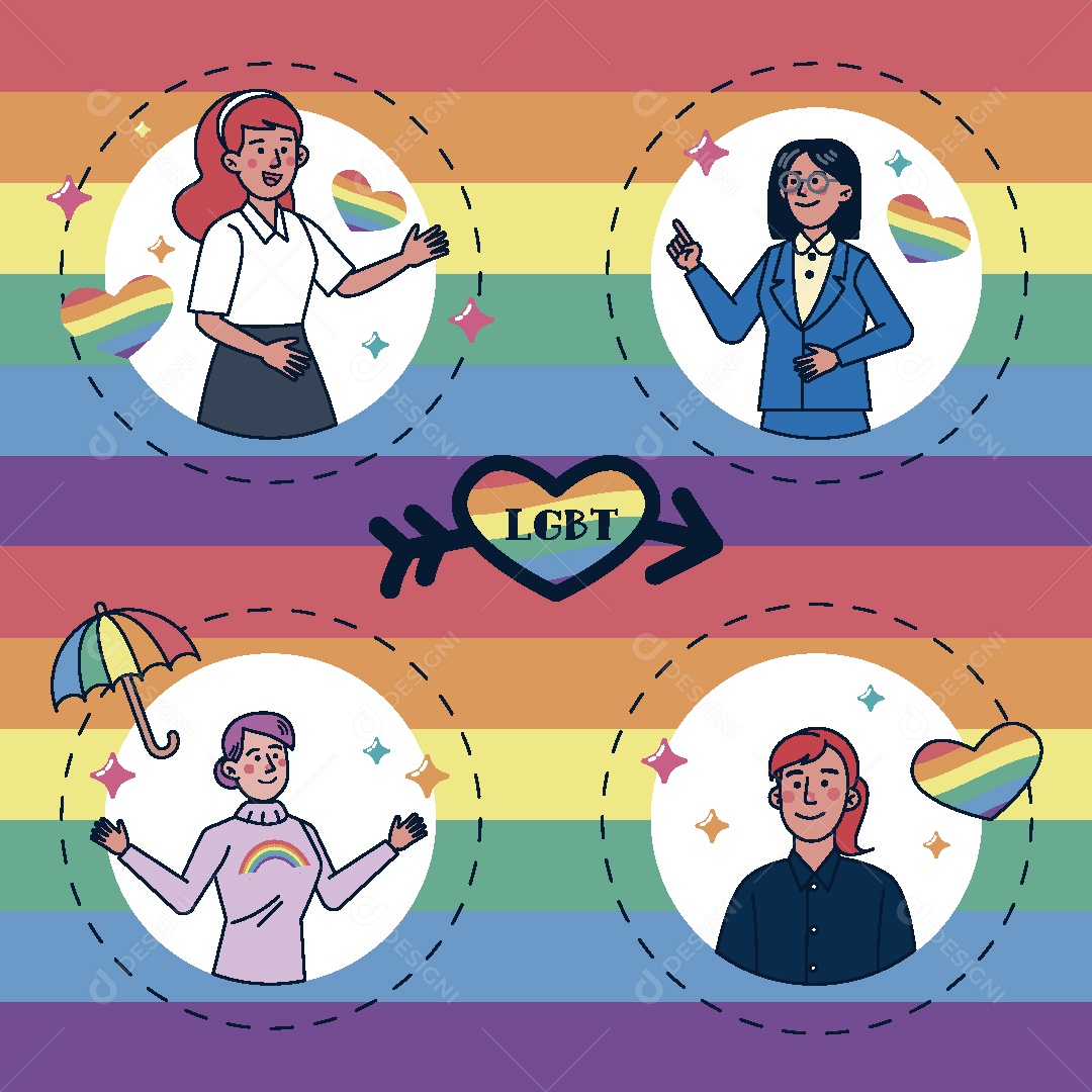 Feliz Mês do Orgulho LGBT Ilustração Vetor EPS