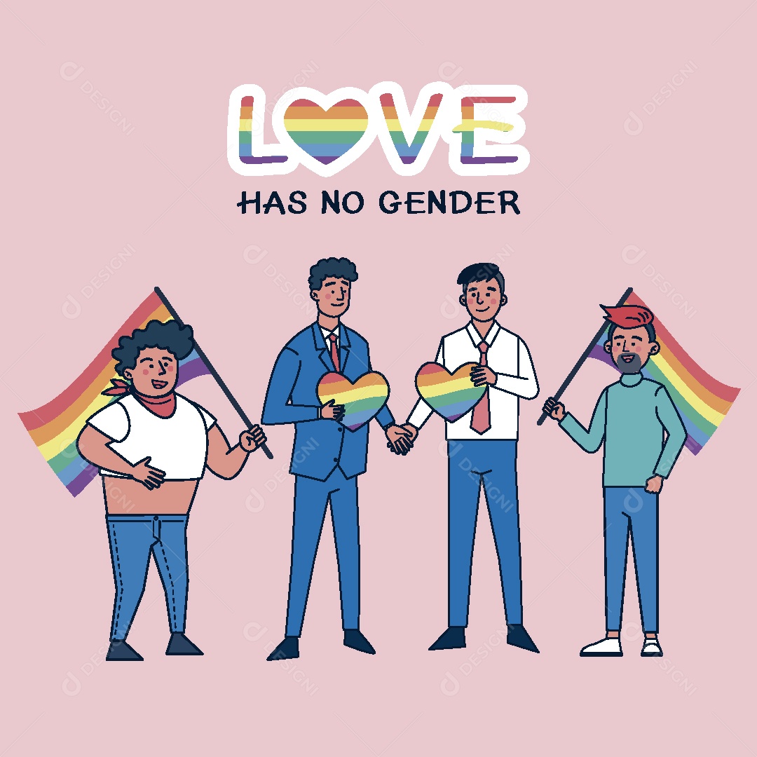 Feliz Mês do Orgulho LGBT Ilustração Vetor EPS