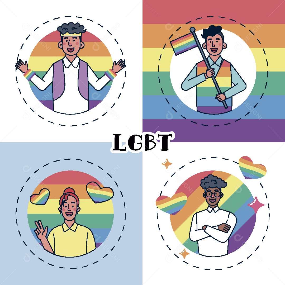 Feliz Mês do Orgulho LGBT Ilustração Vetor EPS