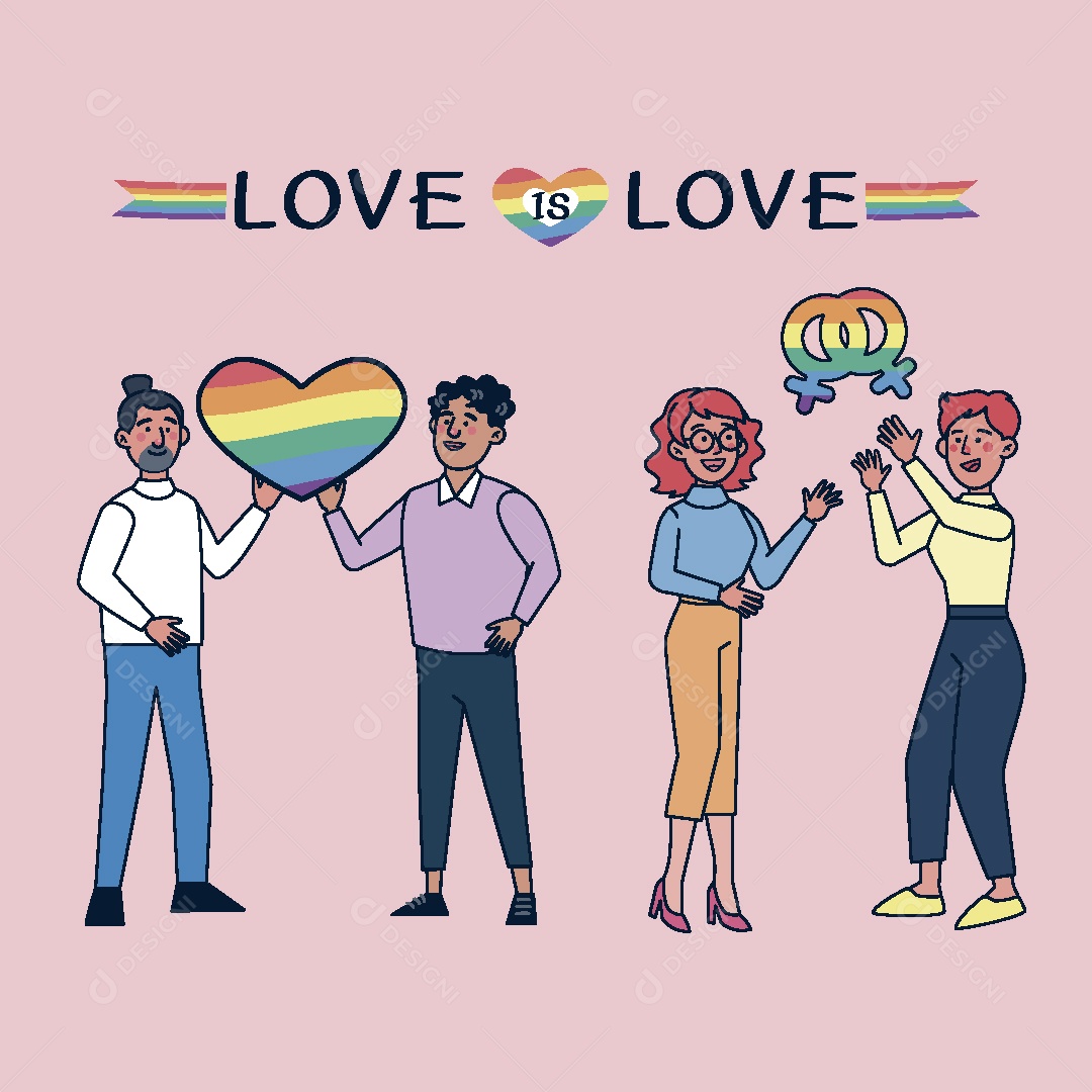 Feliz Mês do Orgulho LGBT Ilustração Vetor EPS