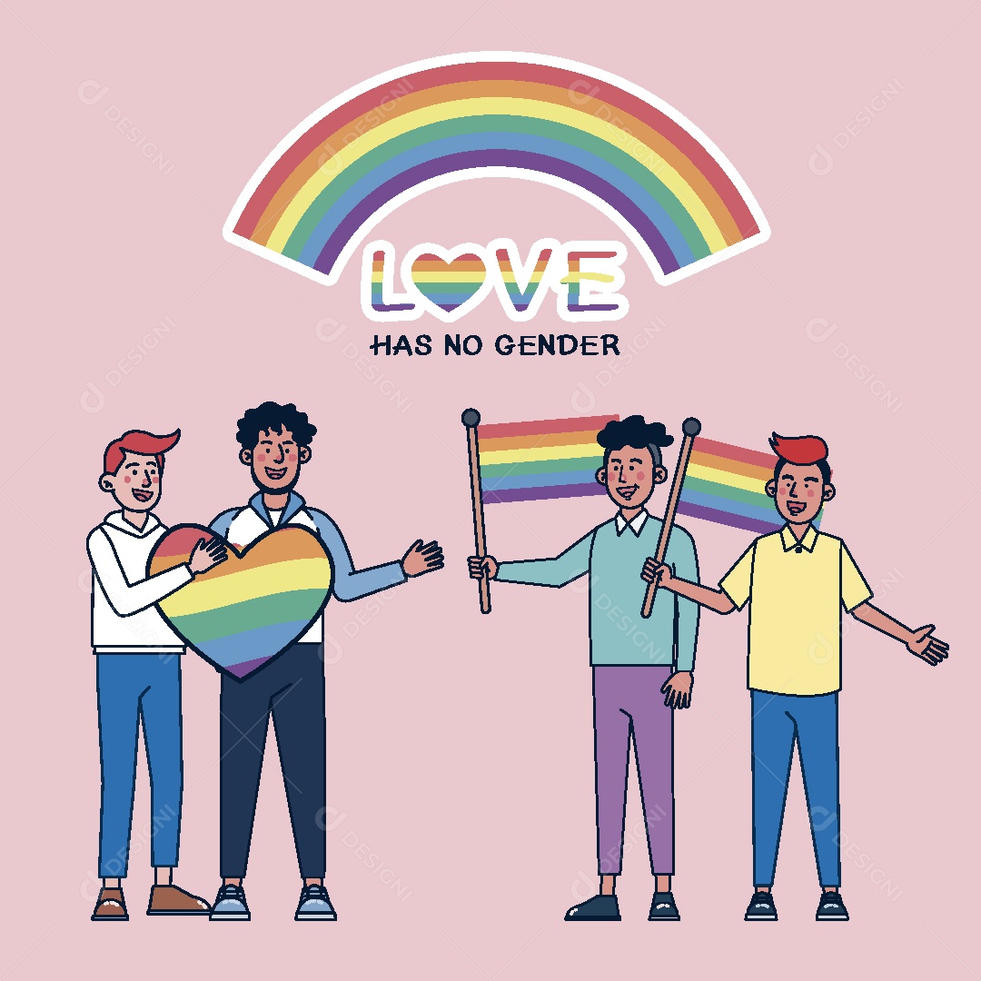 Feliz Mês do Orgulho LGBT Ilustração Vetor EPS