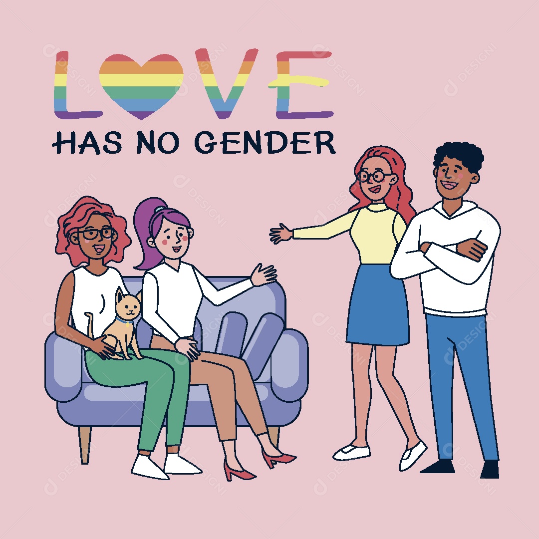 Feliz Mês do Orgulho LGBT Ilustração Vetor EPS