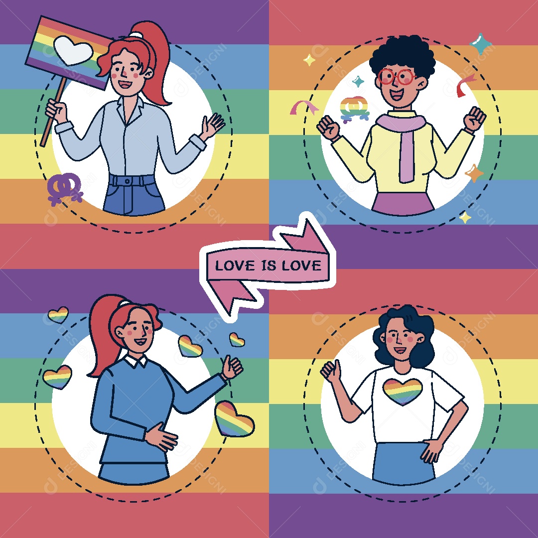 Feliz Mês do Orgulho LGBT Ilustração Vetor EPS