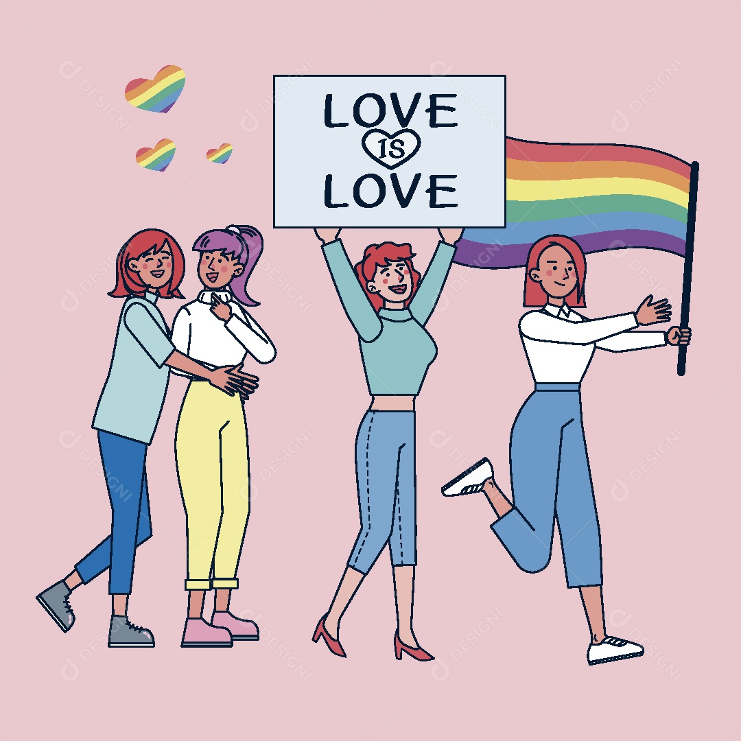 Feliz Mês do Orgulho LGBT Ilustração Vetor EPS