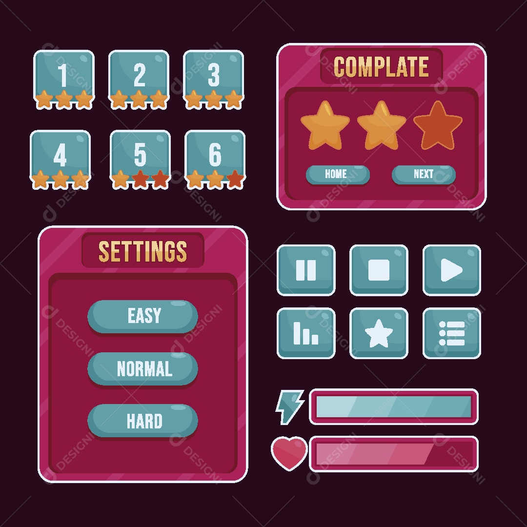 Menu de Games Ilustração Vetor EPS [download] - Designi