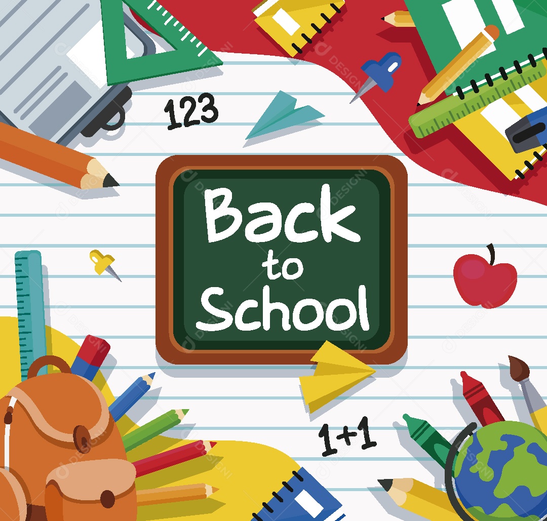 De Volta a Escola Ilustração Vetor EPS