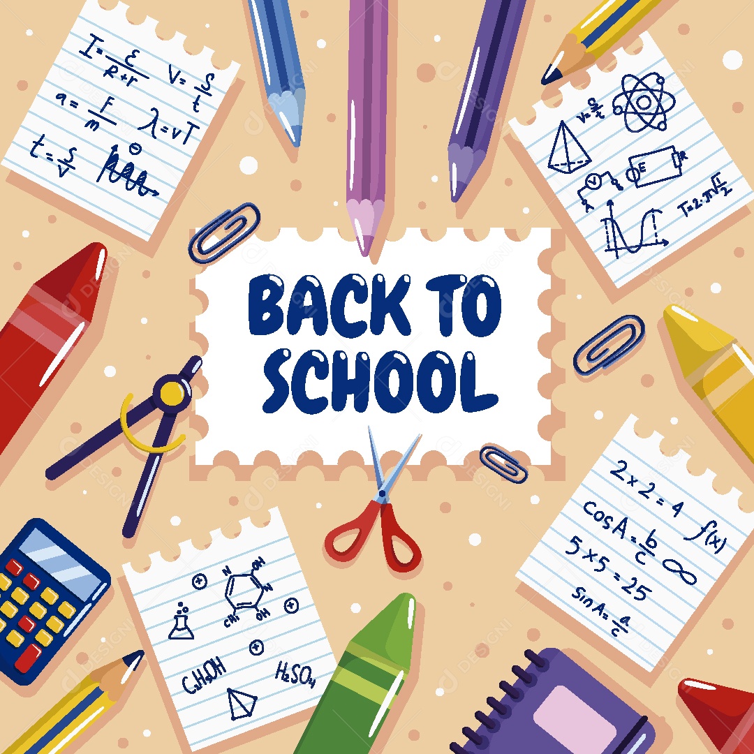 De Volta a Escola Ilustração Vetor EPS