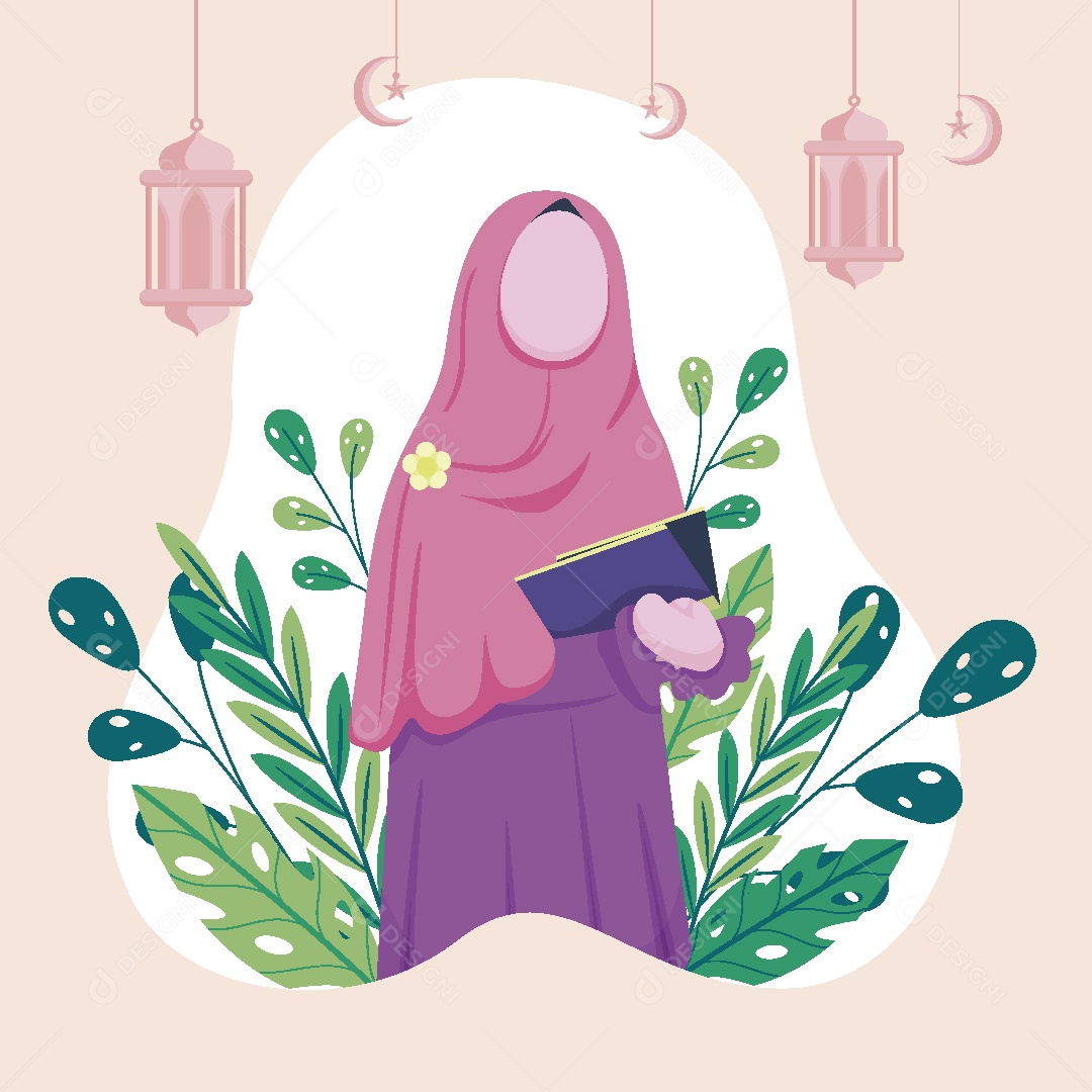 Mulher Islâmica Ilustração Vetor EPS