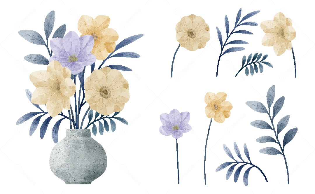 Flores Ilustração Vetor EPS