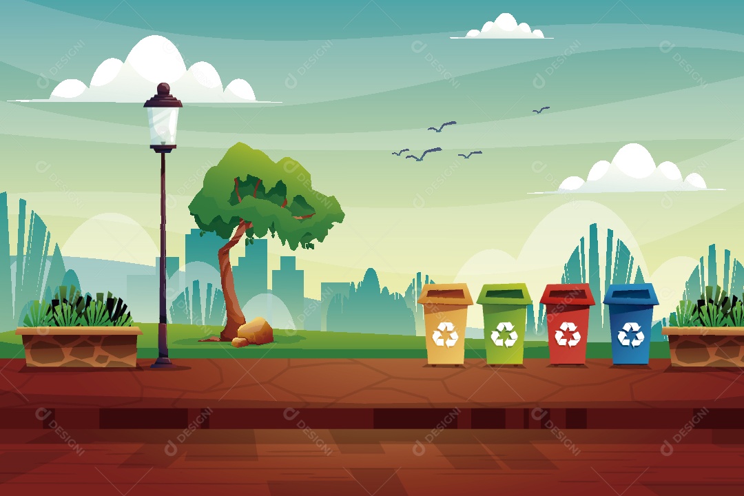 Paisagem Urbana Ilustração Vetor EPS