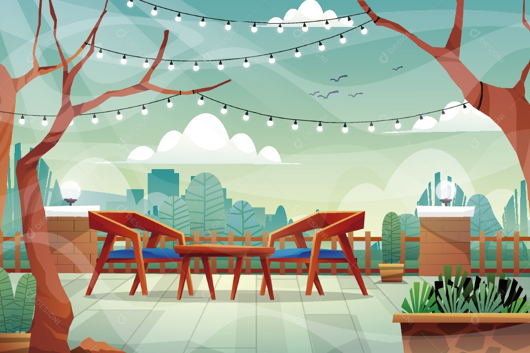 Ambientes de Estar Ilustração Vetor EPS