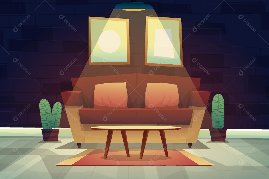 Sala de Estar Ilustração Vetor EPS