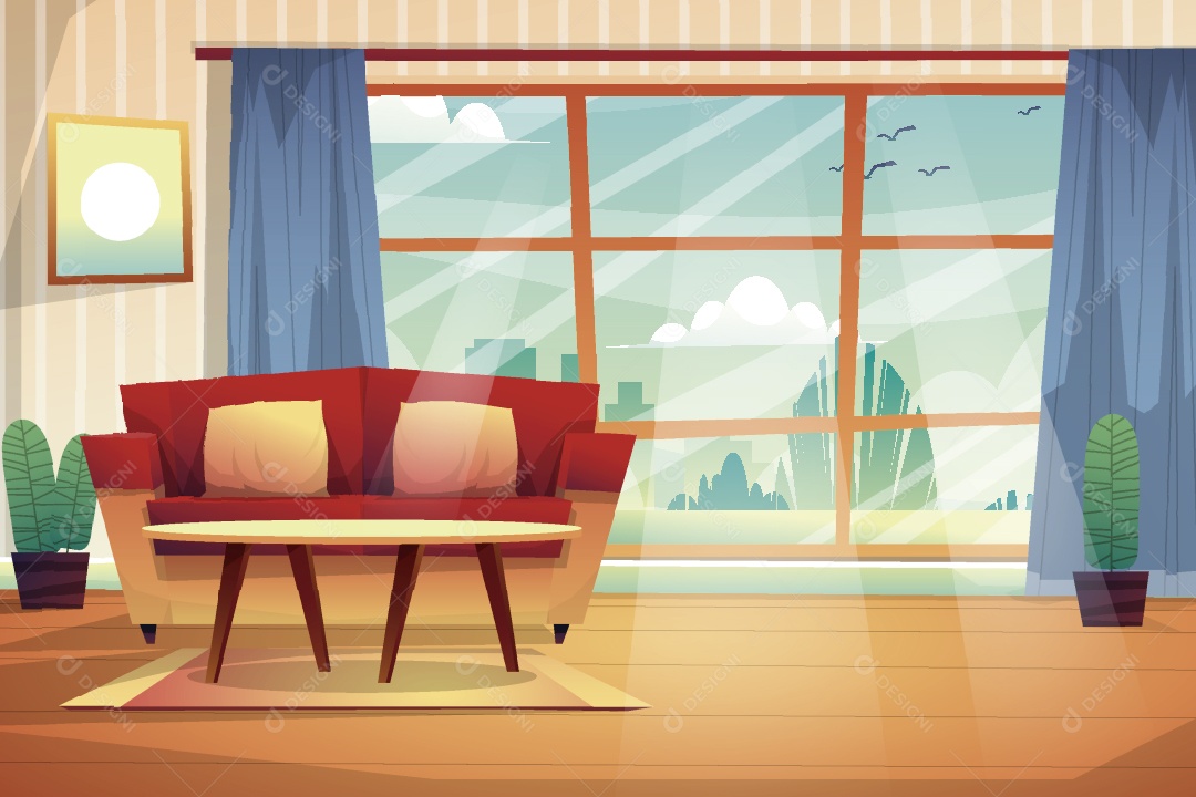 Sala de Estar Ilustração Vetor EPS