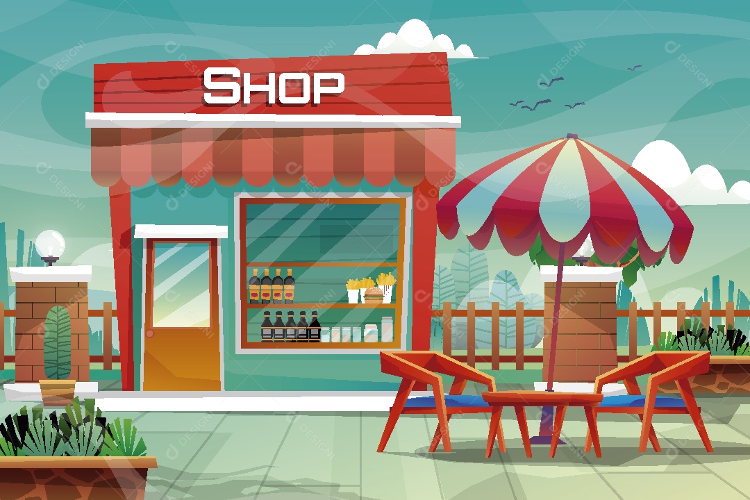 Conveniência Ilustração Vetor EPS