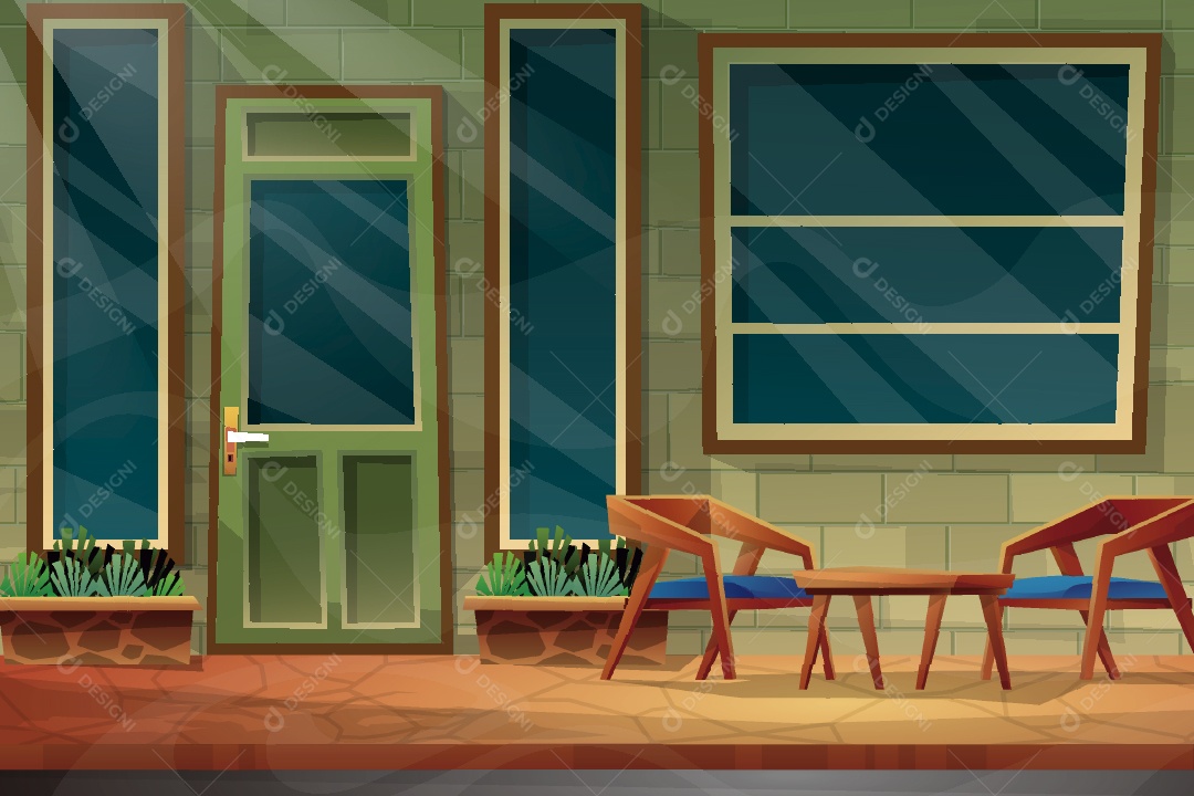 Fachada de uma Loja Ilustração Vetor EPS