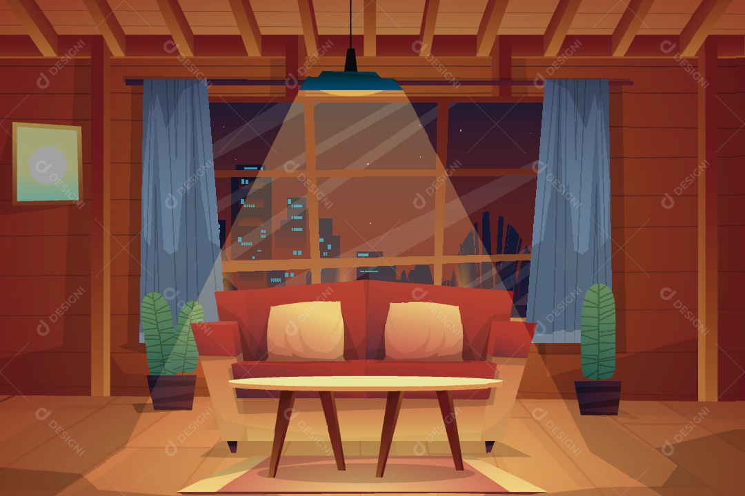 Sala de Estar Ilustração Vetor EPS