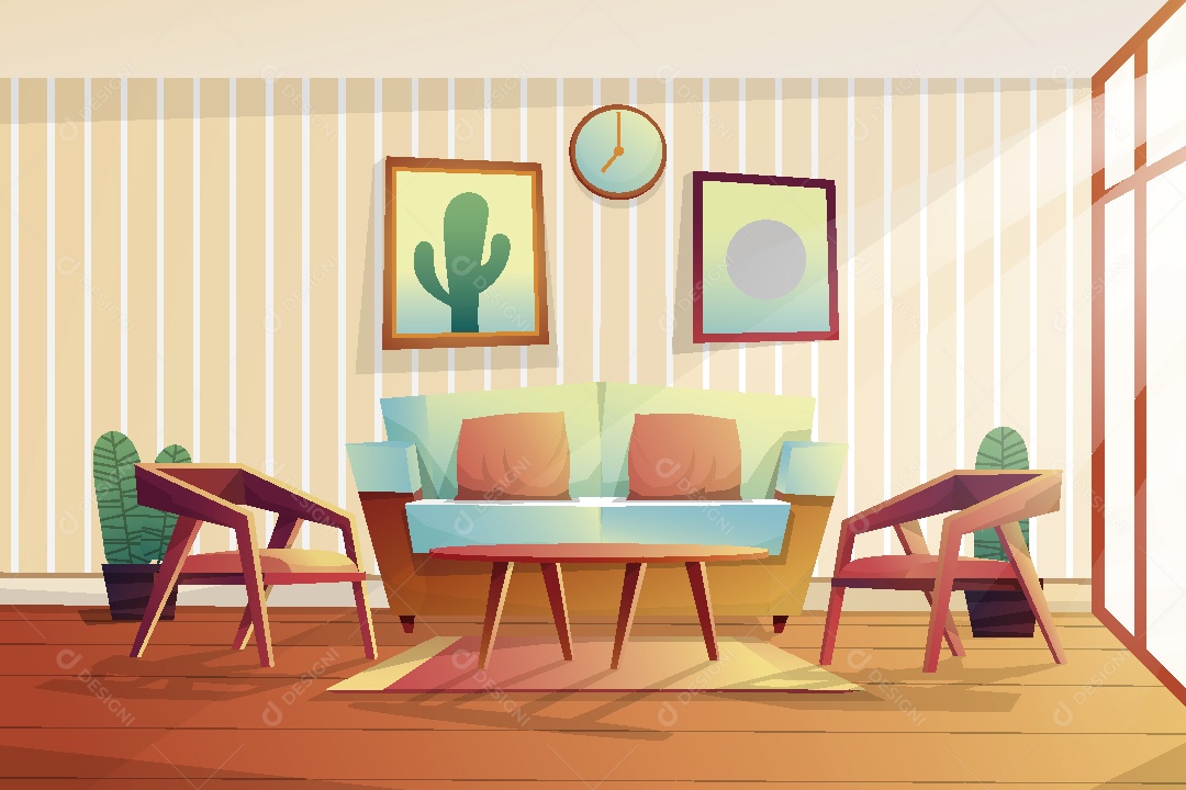 Sala de Estar Ilustração Vetor EPS