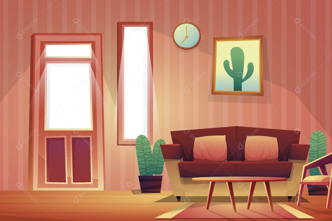 Sala de Estar Ilustração Vetor EPS