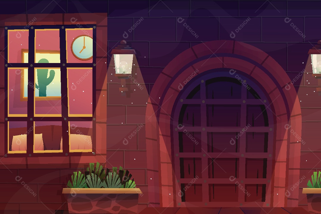 Frente de uma Casa Ilustração Vetor EPS