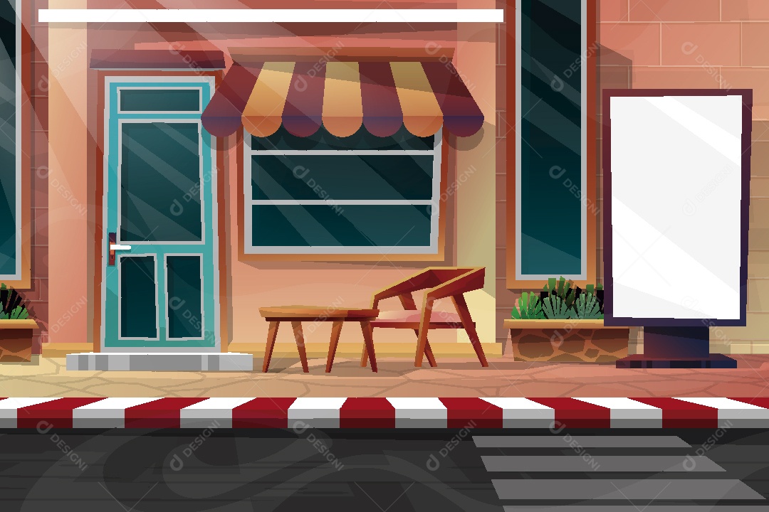 Fachada de uma Loja Ilustração Vetor EPS