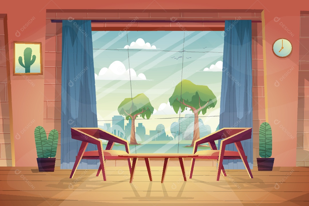 Sala de Estar Ilustração Vetor EPS