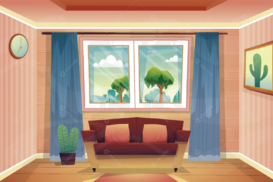 Sala de Estar Ilustração Vetor EPS