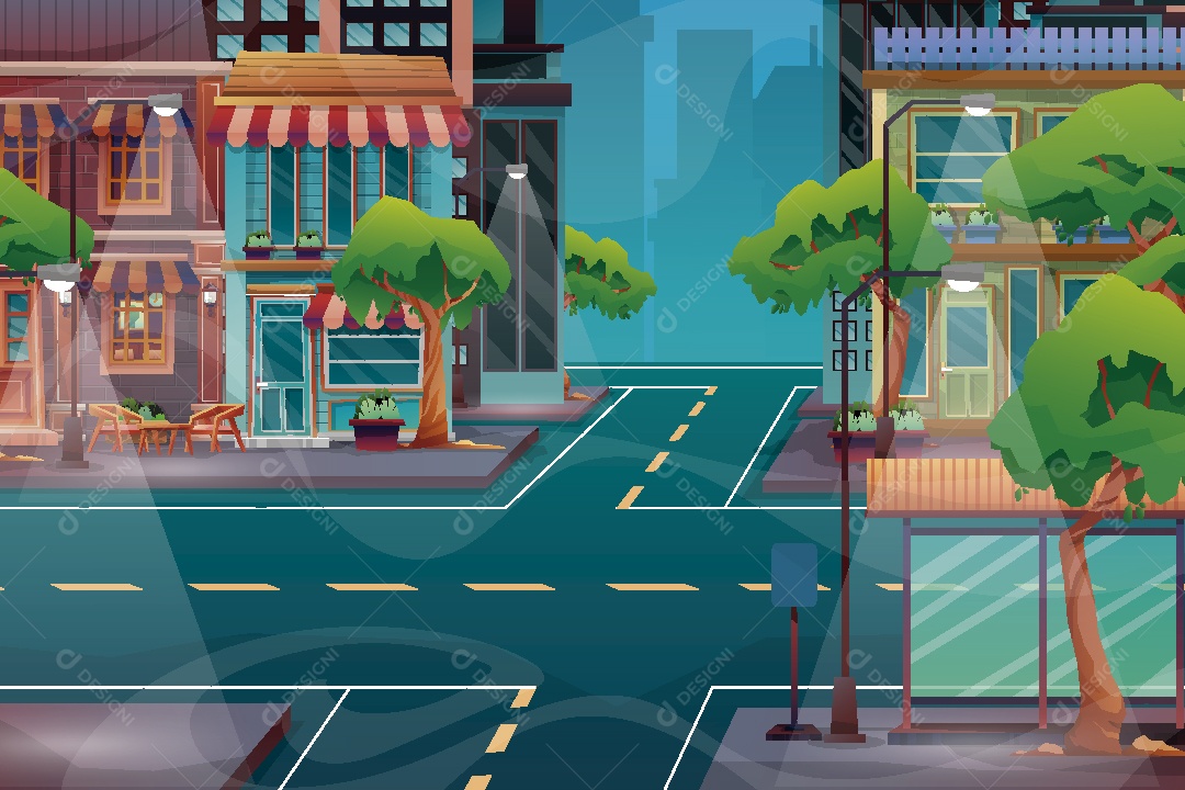 Bela Vista Urbana Ilustração Vetor EPS