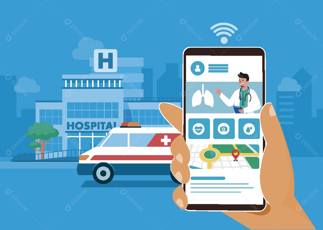 Serviços Médicos Ilustração Vetor EPS