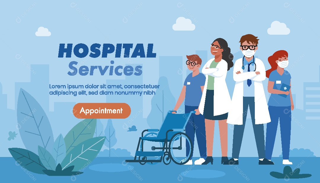 Serviços Médicos Ilustração Vetor EPS