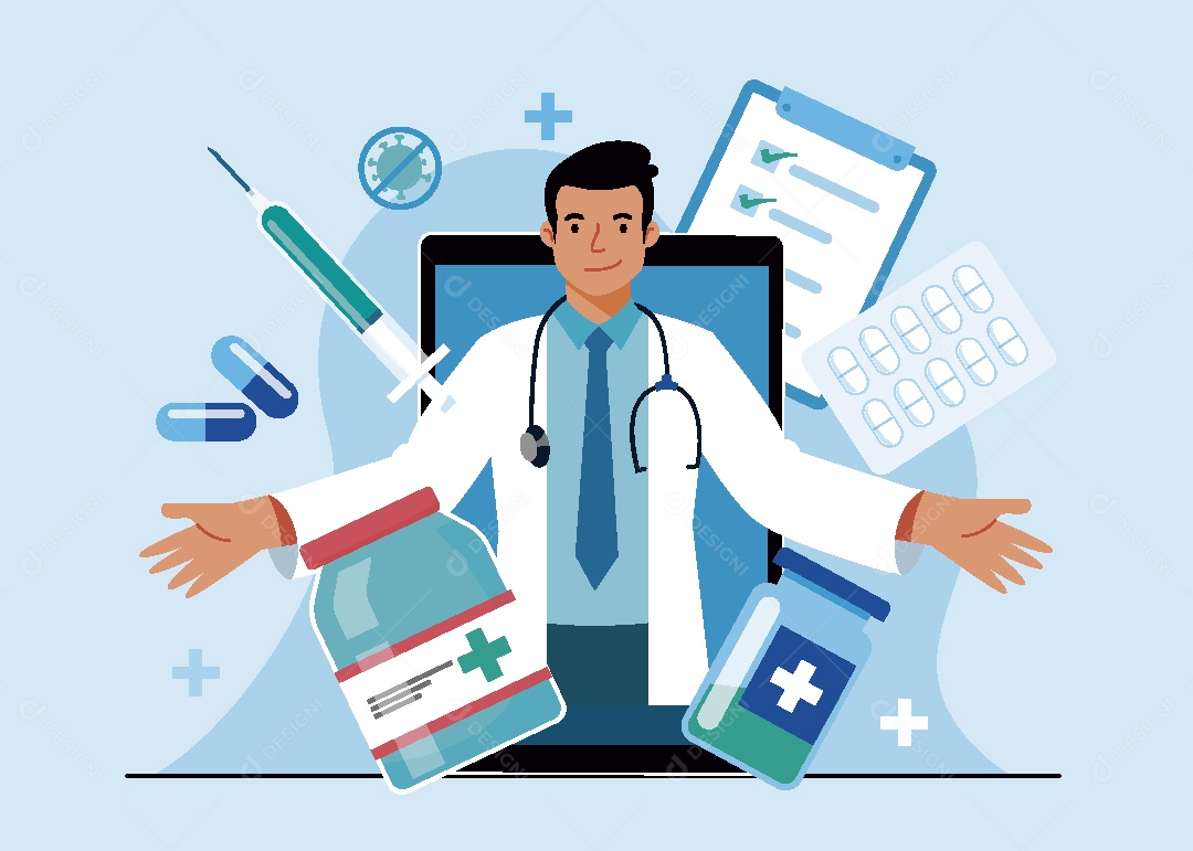 Serviços Médicos Ilustração Vetor EPS