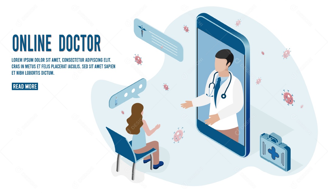 Atendimento Online Ilustração Vetor EPS