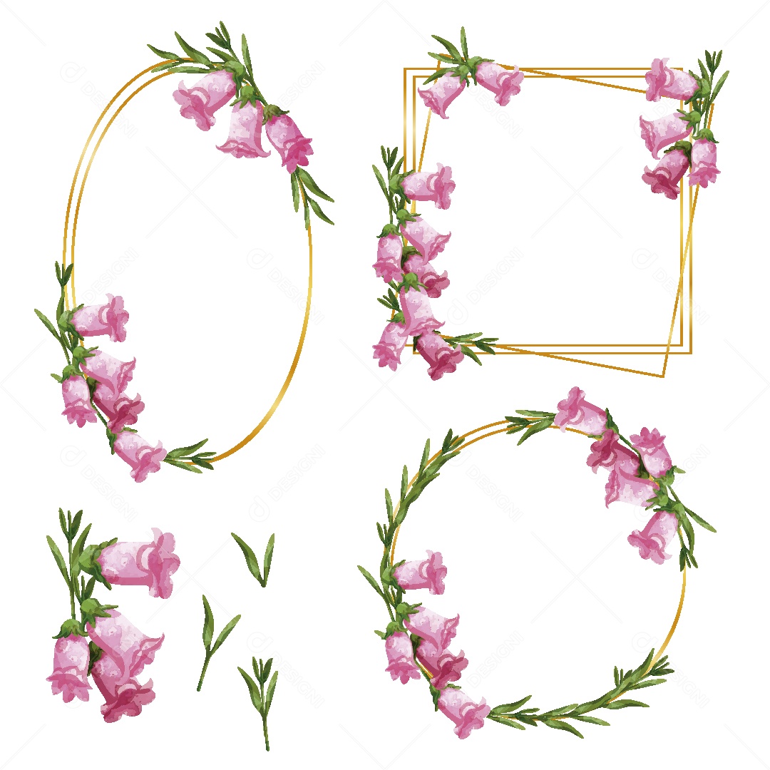 Moldura de Flores Ilustração Vetor EPS