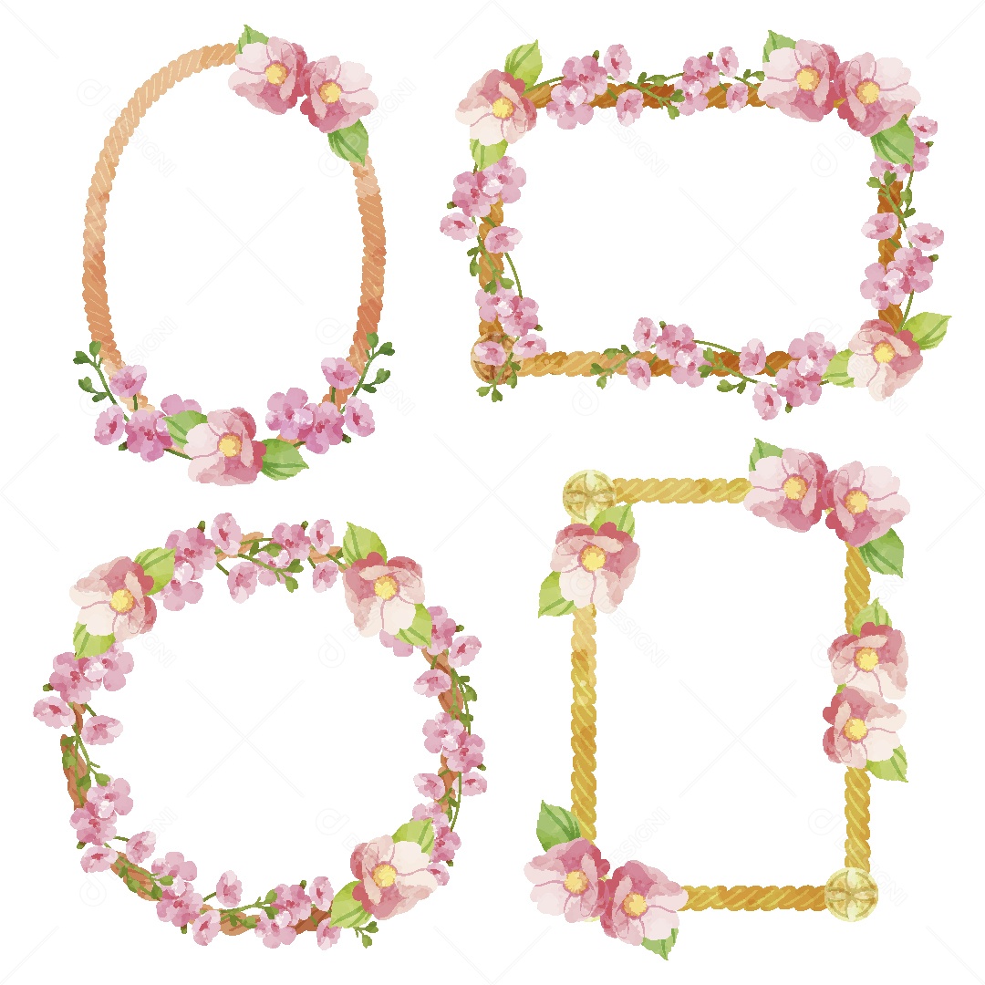 Moldura de Flores Ilustração Vetor EPS