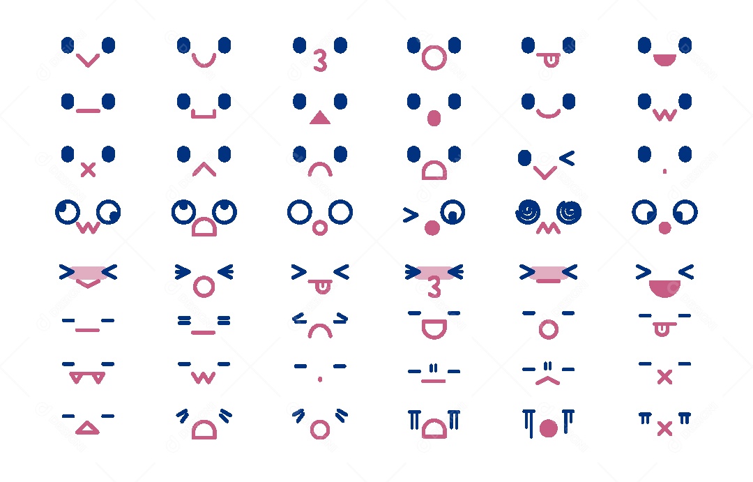 Conjunto de Expressões Faciais Vetor EPS