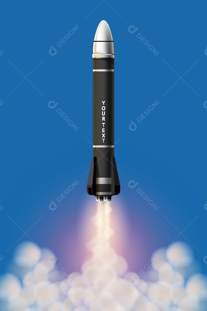 Foguete Decolando Ilustração Vetor EPS
