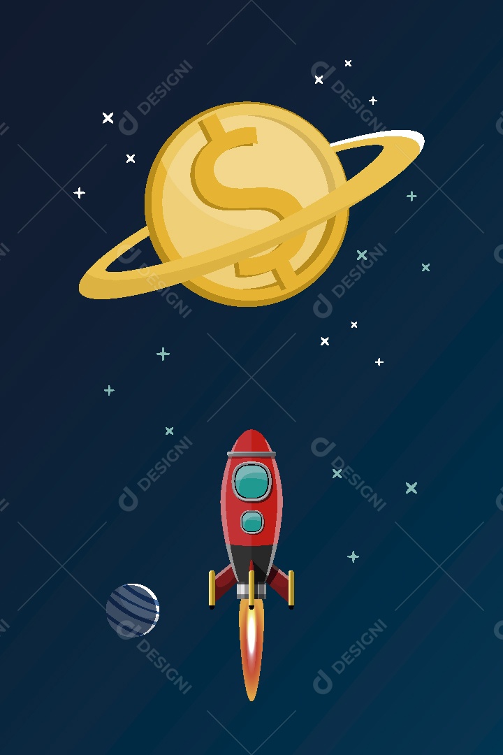 Foguete Ilustração Vetor EPS