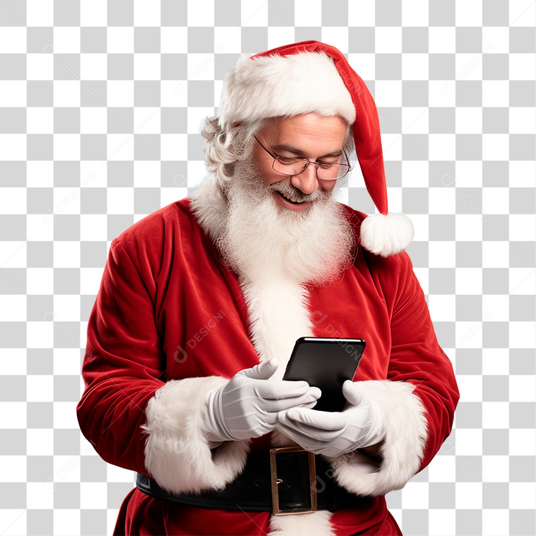 Homem Vestido de Papai Noel PNG Transparente
